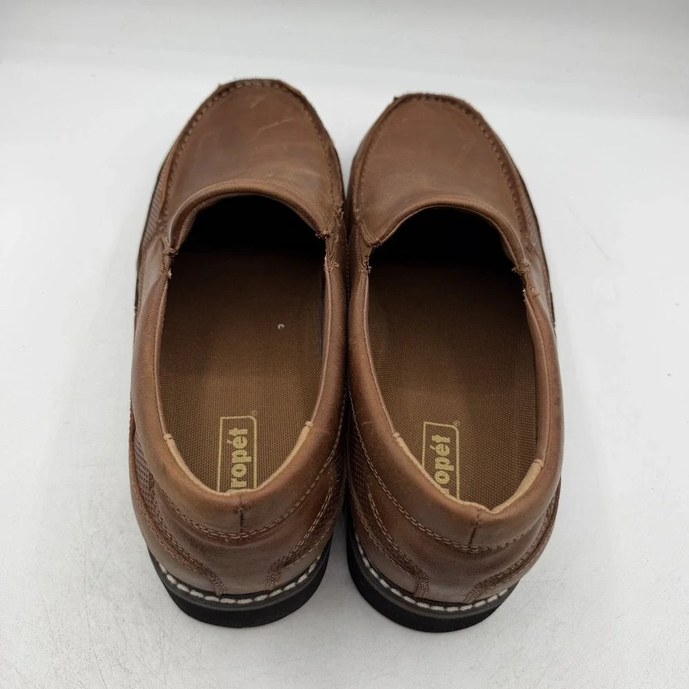 Propet Griffen Loafers Mens 11 XX 5E Wide Brown Leather Slip On Shoes MDX024L